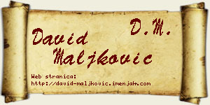 David Maljković vizit kartica